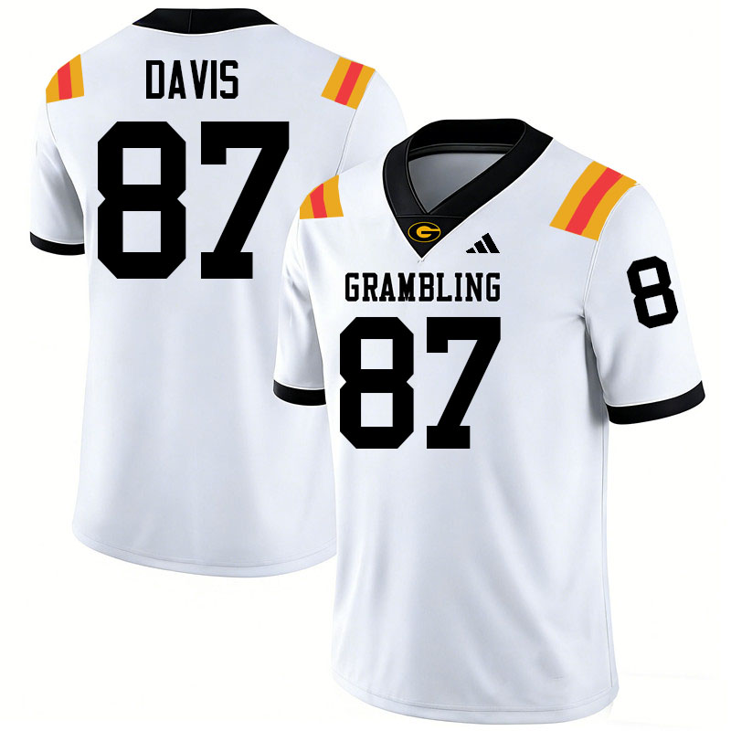 Grambling State Tigers #87 Willie Davis College Football Jerseys,Uniforms-White